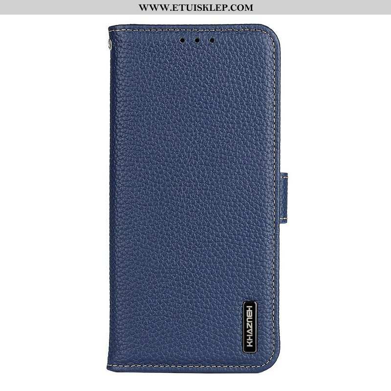 Etui Folio do iPhone 13 Mini Oryginalna Skóra Khazneh Litchi